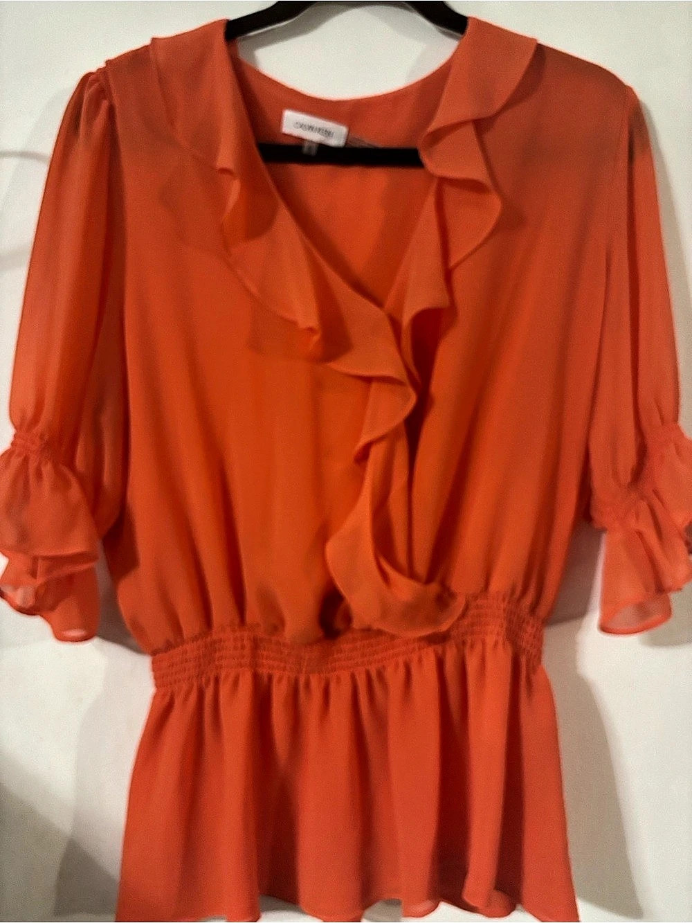 Calvin Klein Ruffle in Orange Size XL Like New